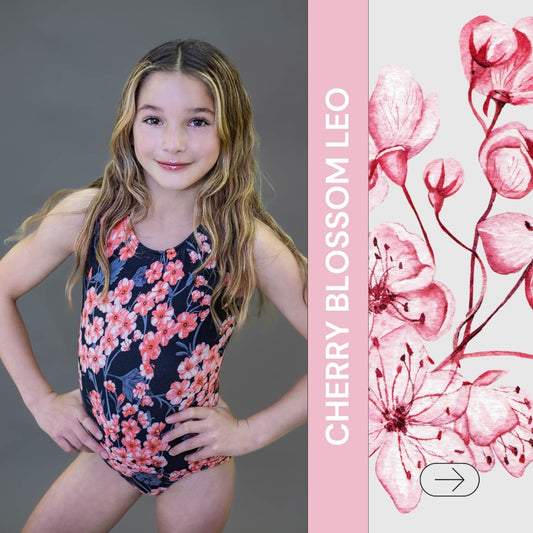 Softy tank leotard-Cherry Blossom Leotard