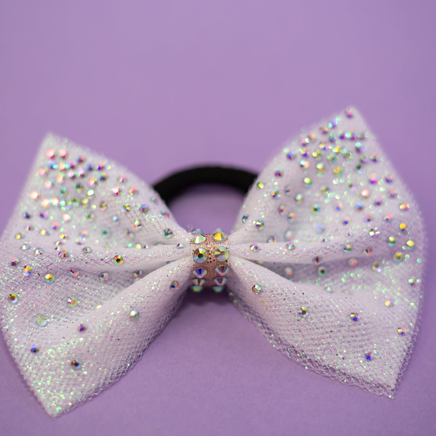 Rhinestone dipped hair bow for gymnast, cbcsportswear