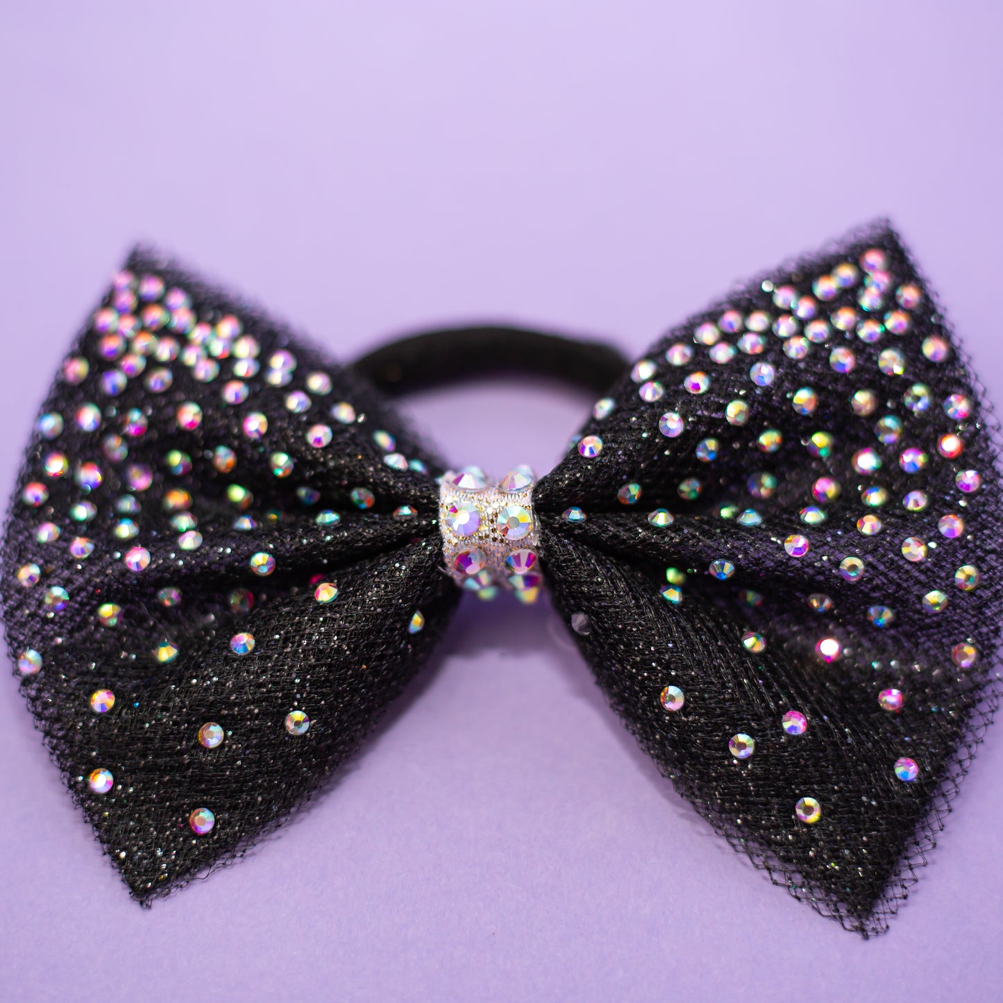 Rhinestone dipped gymnastics hair bow detail, cbcsportswear