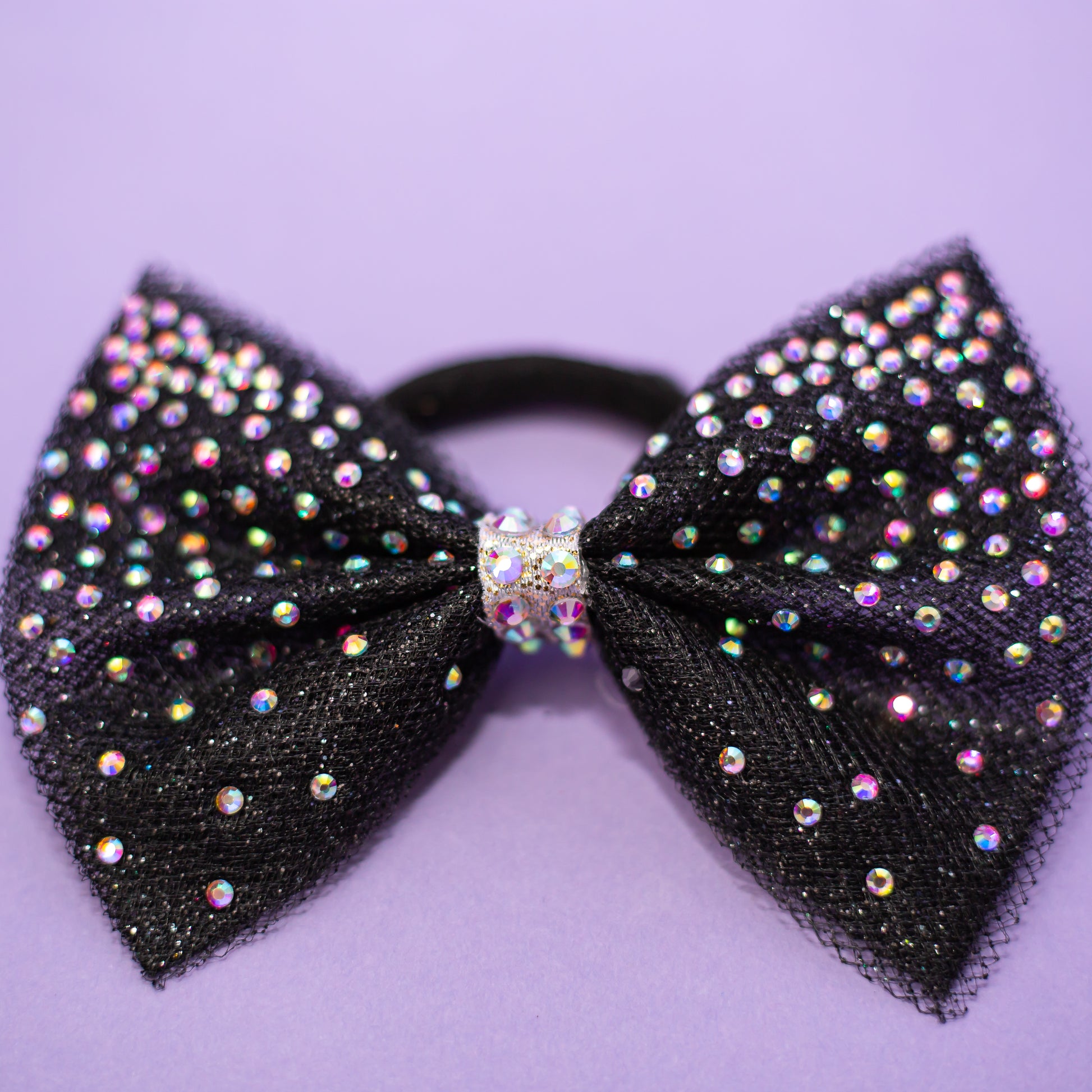 Rhinestone dipped gymnastics hair bow detail, cbcsportswear