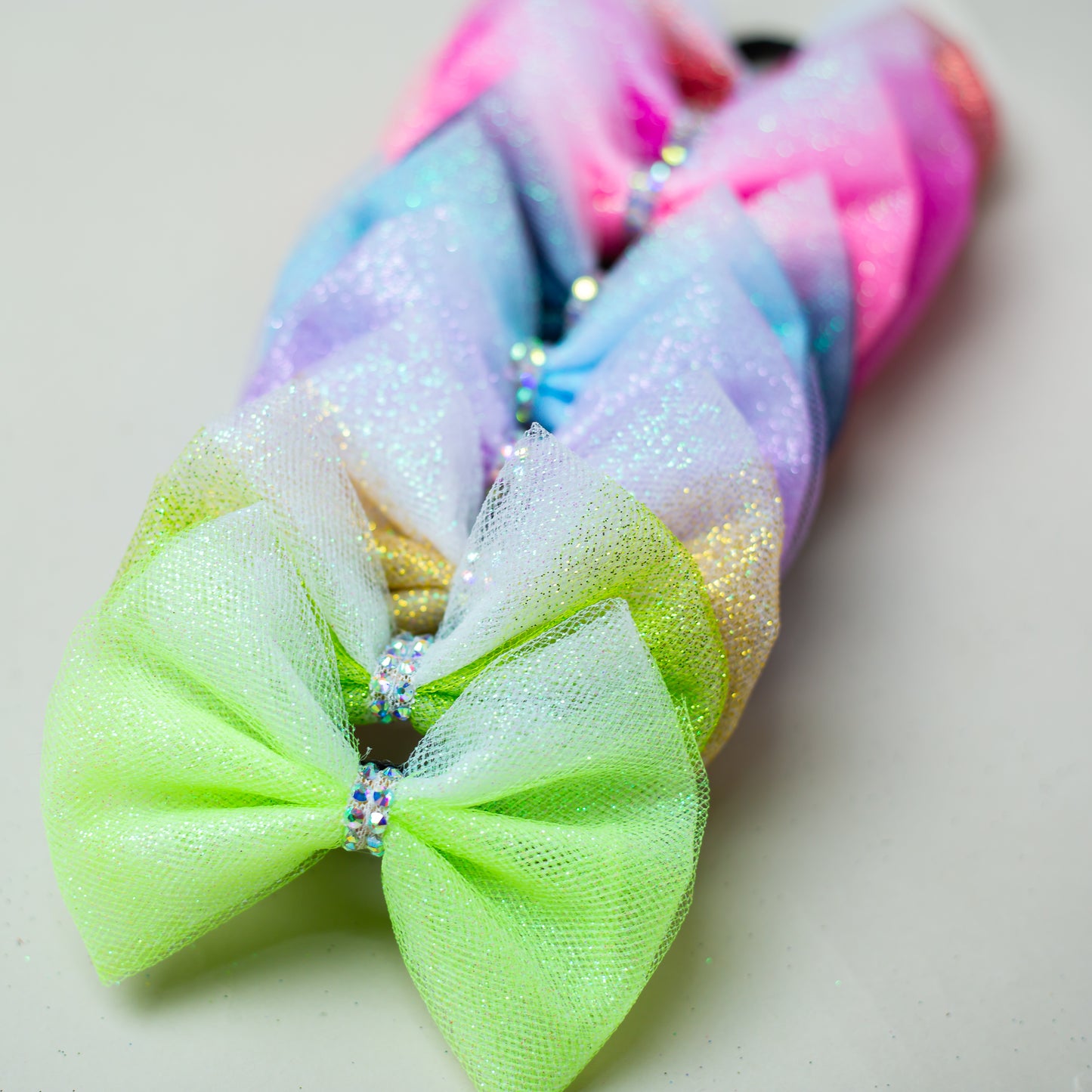 Ombre rhinestone hair bow, competition sparkle, cbcsportswear