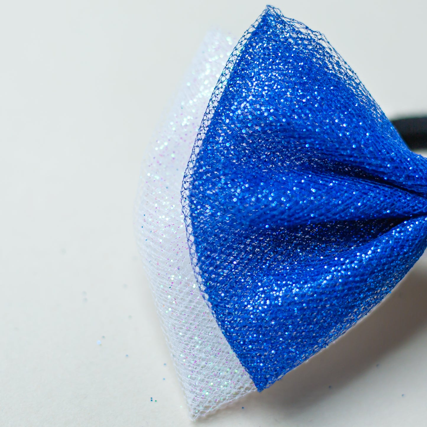 Glitter tulle rhinestone hair bow for competition, cbcsportswear