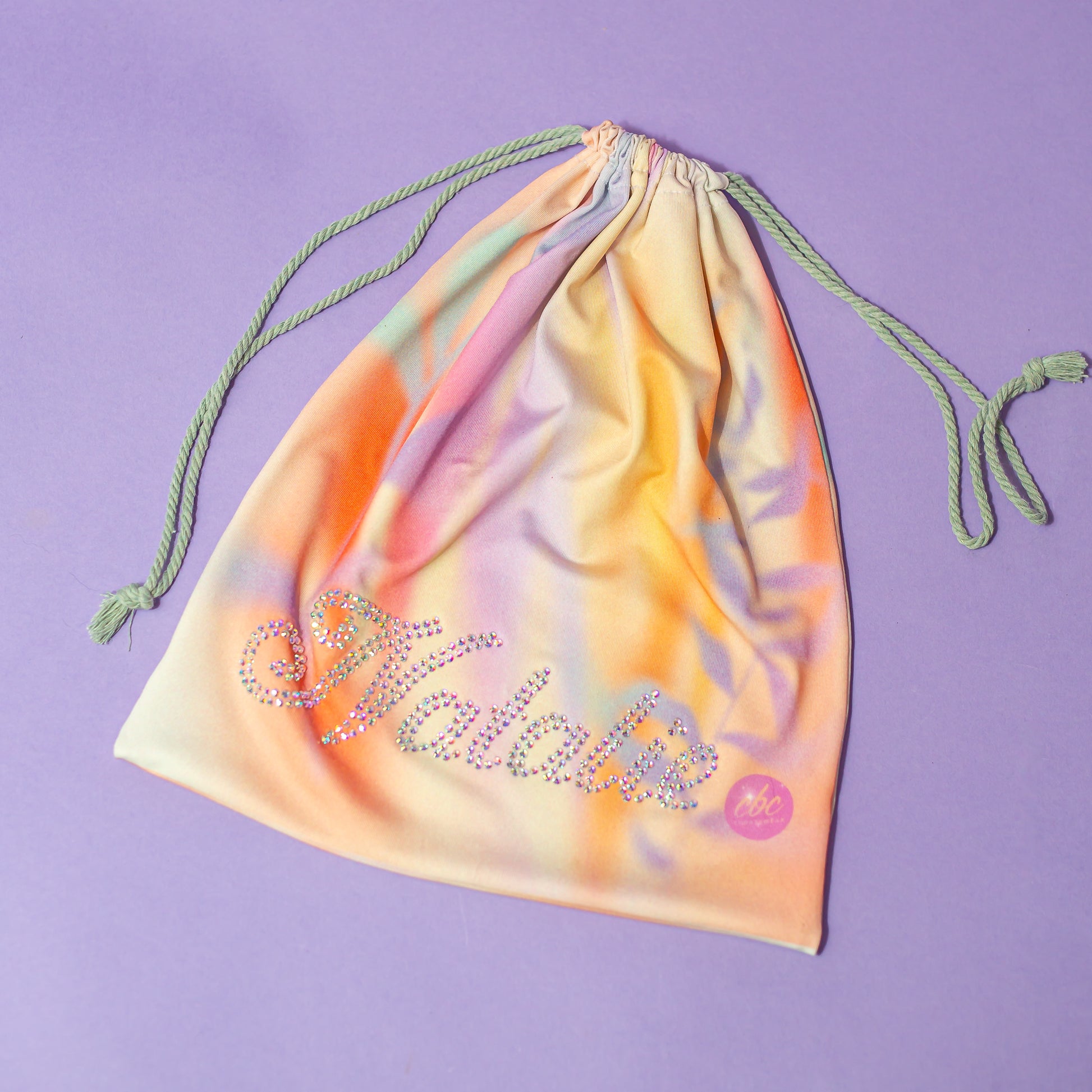 Rhinestone watercolor grip bag in yellow, cbcsportswear