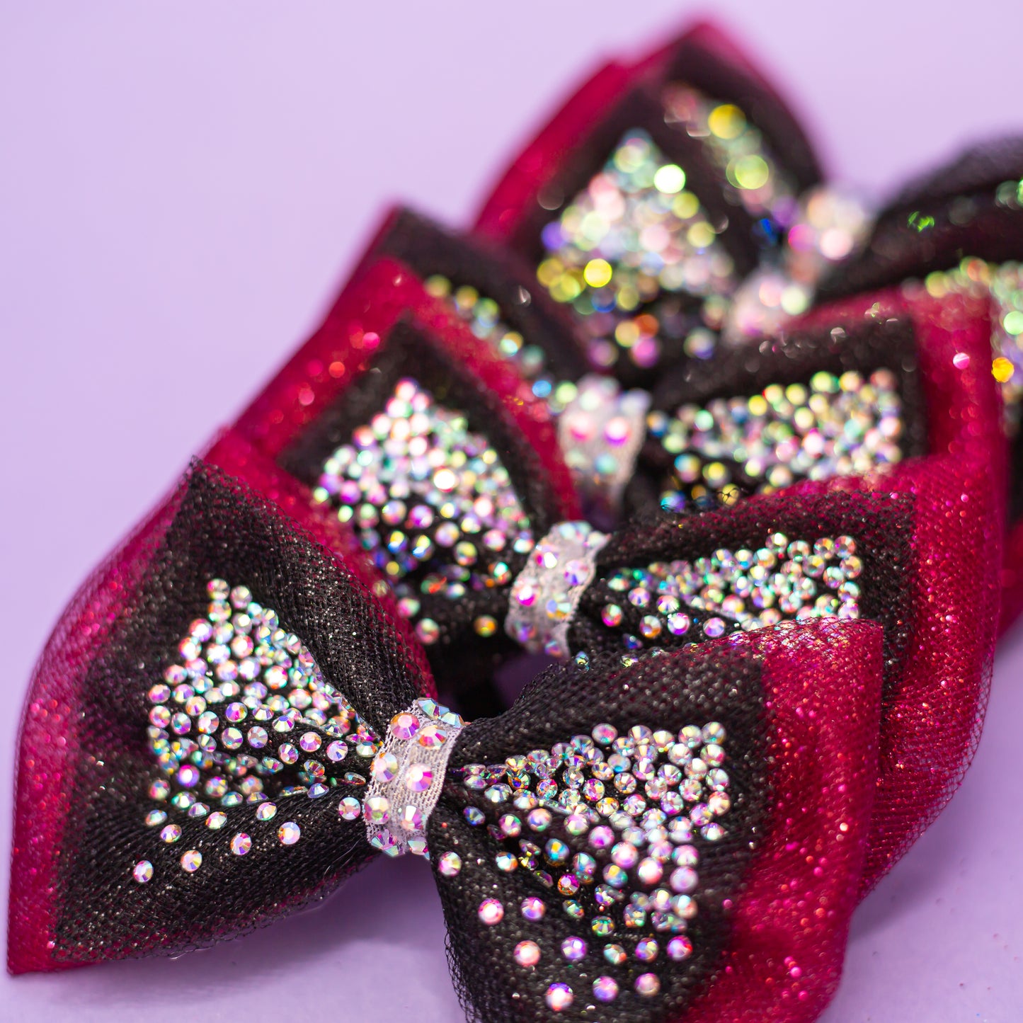 Two layer rhinestone dipped hair bow, crystal AB stones, cbcsportswear