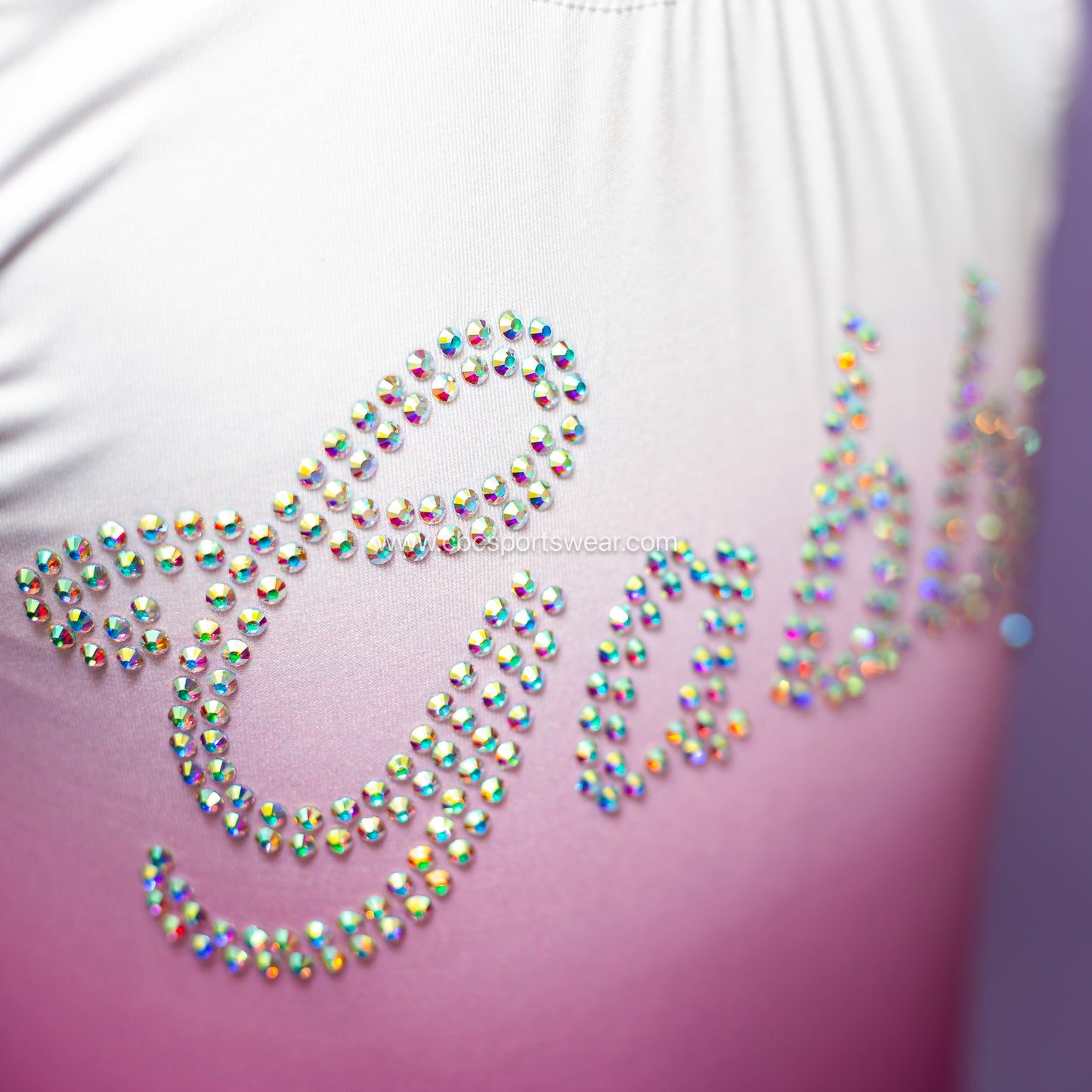 Custom name gymnastics leotard, ombre print, cbcsportswear