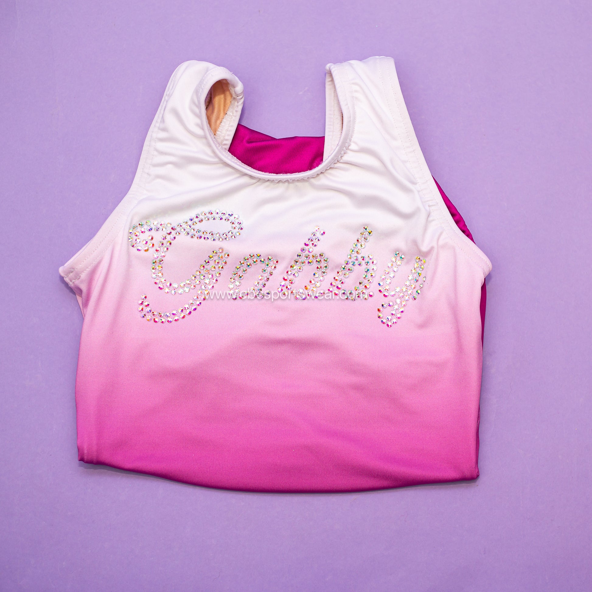 Ombre personalized leotard for gymnastics practice and competition, cbcsportswear