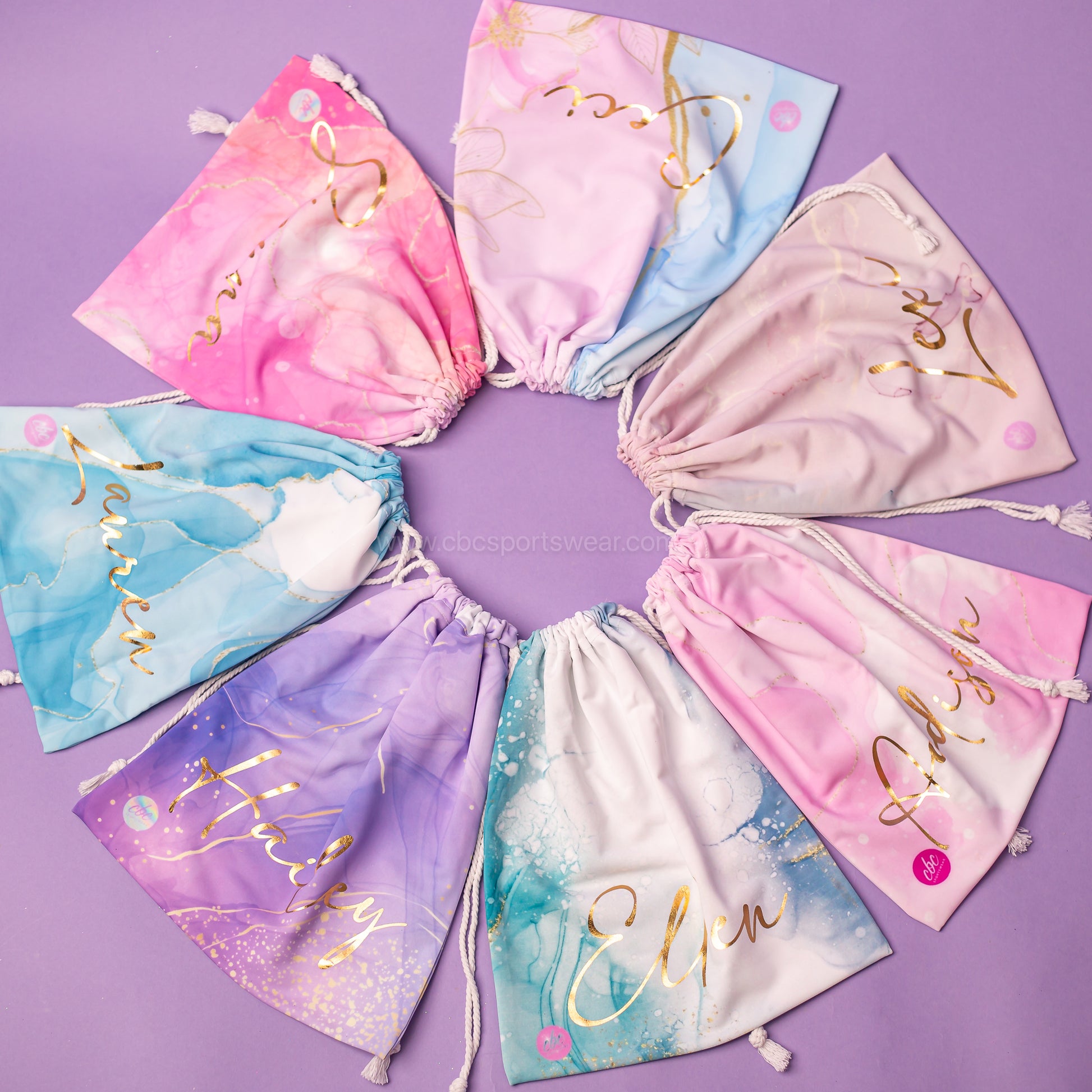 Gold marble grip bag for gymnast gift, cbcsportswear