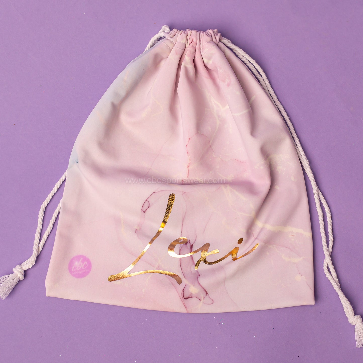 Gold marble grip bag in mauve marble, cbcsportswear