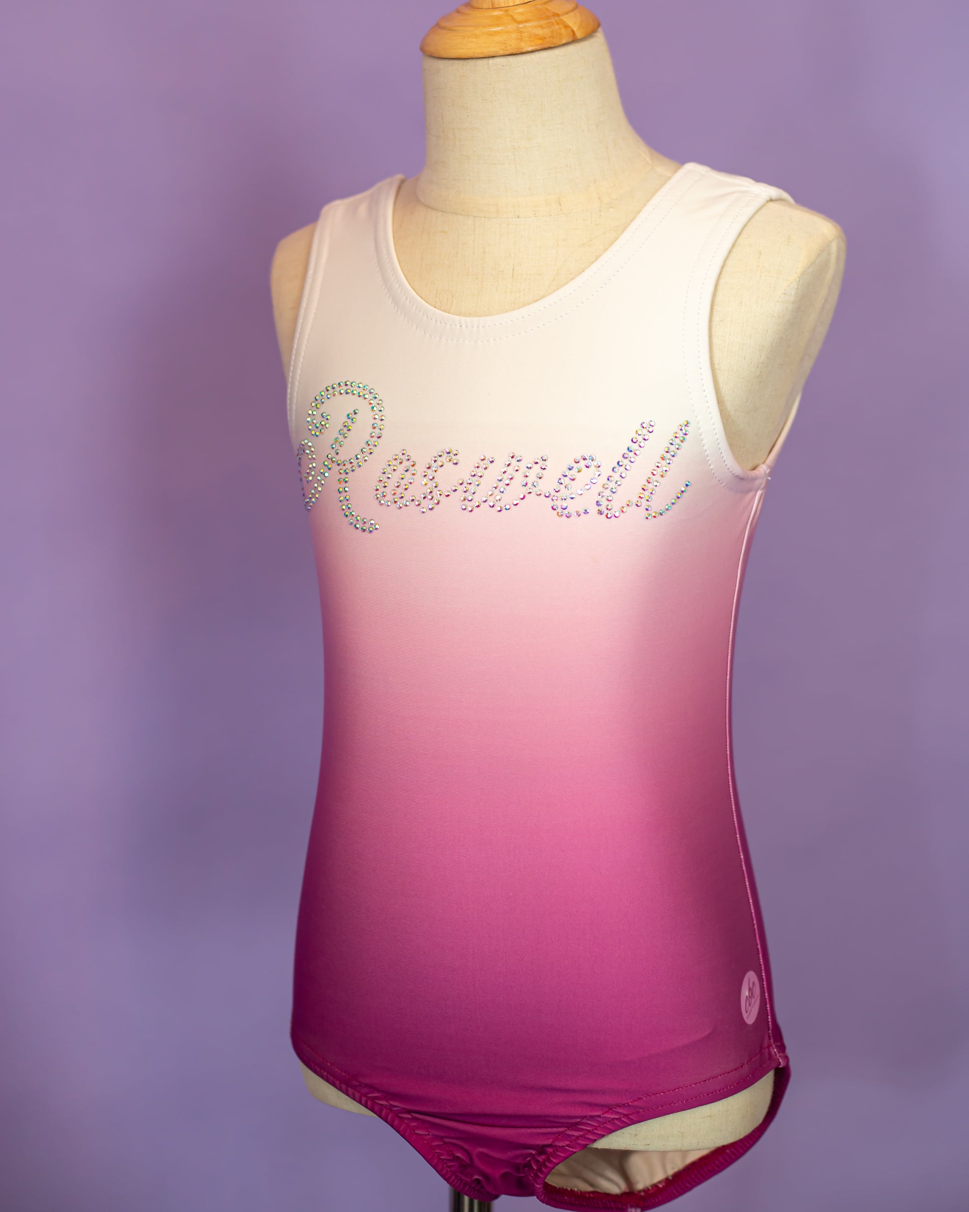 Custom name ombre leotard for gymnast gift, cbcsportswear